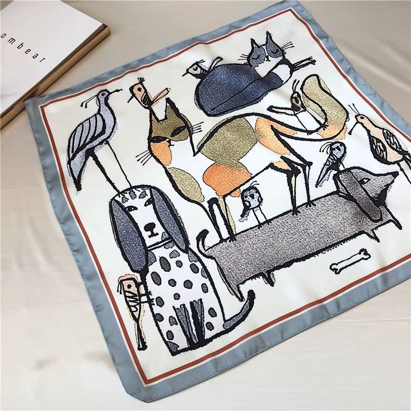 Ins écharpe carrée femme ruban coréen printemps et été foulard multi-fonction femmes