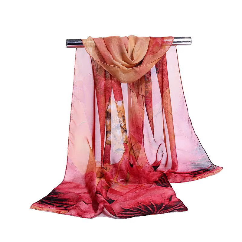 Écharpe en mousseline de soie à imprimé floral sauvage