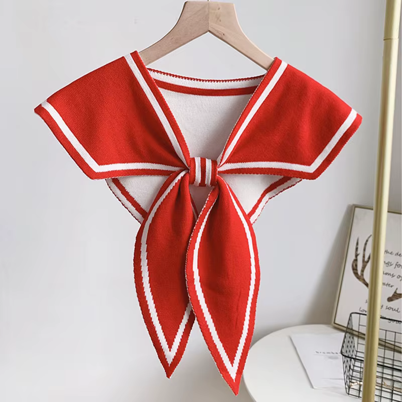 Mode tricot écharpe mignon cou plus chaud cercle faux col avant cravate