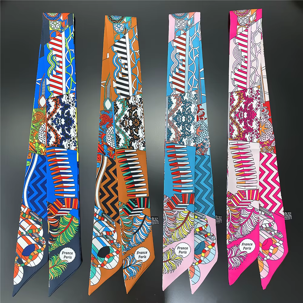 Foulard de cheveux en soie pour femmes