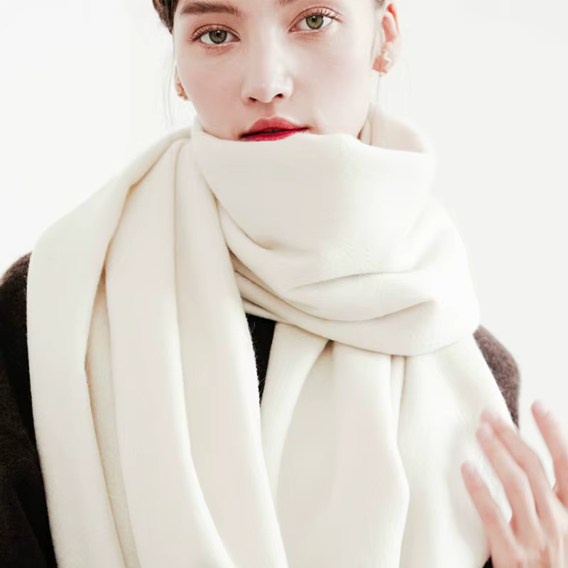Femmes écharpe hiver laine châle blanc