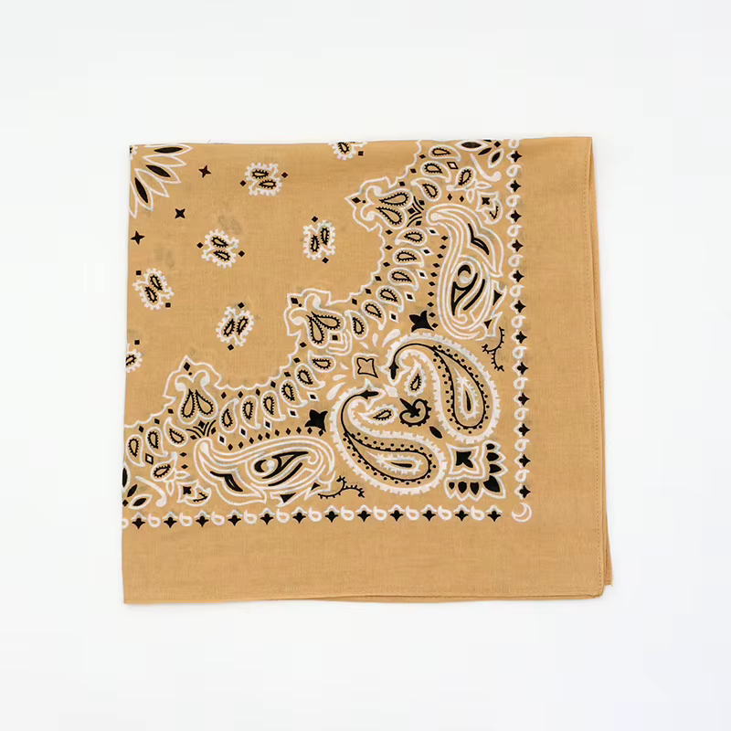 55CM carré écharpe femmes printemps couleur douce blanc bleu Purpel kaki Paisley coton bandeau Hip-hop hommes Bandana