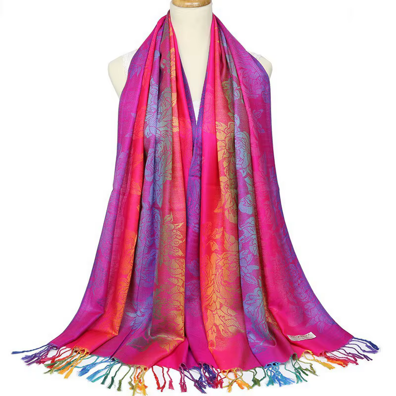 Écharpe en coton jacquard pour femme
