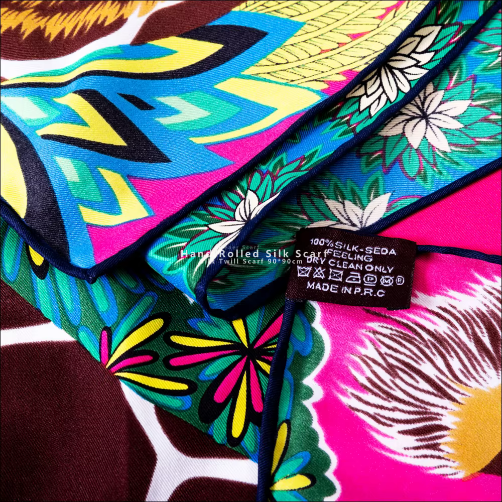 The Three Graces Foulard de marque de luxe avec imprimé Girafe pour femmes