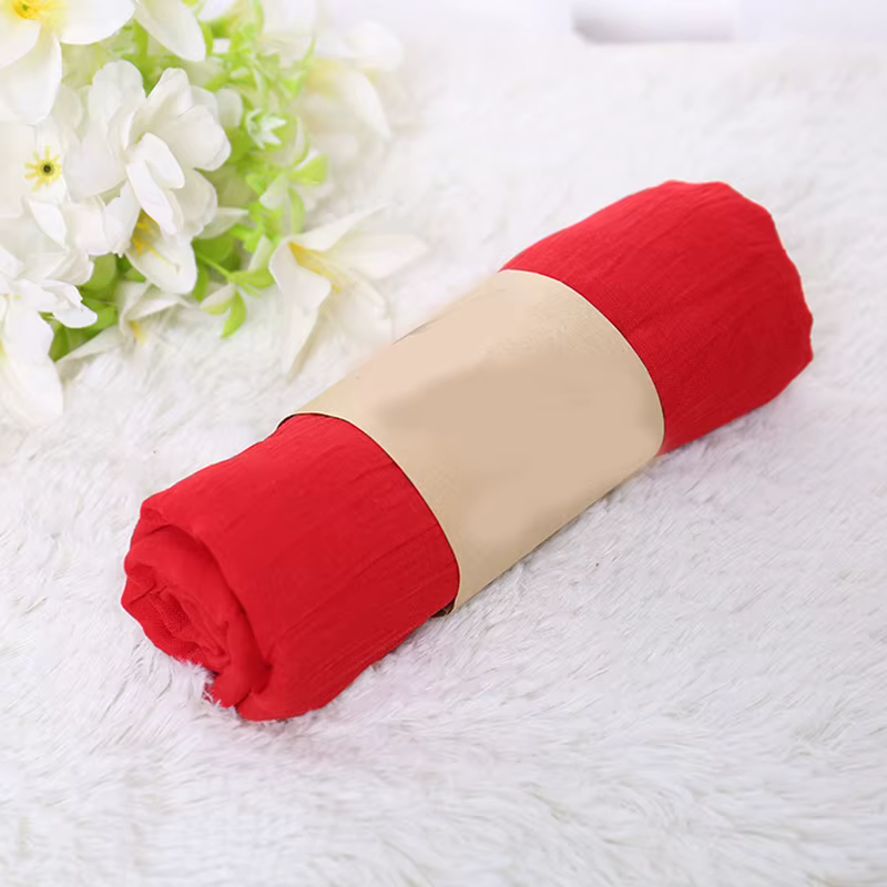 Longue écharpe en lin de coton de couleur bonbon pour femmes musulmanes