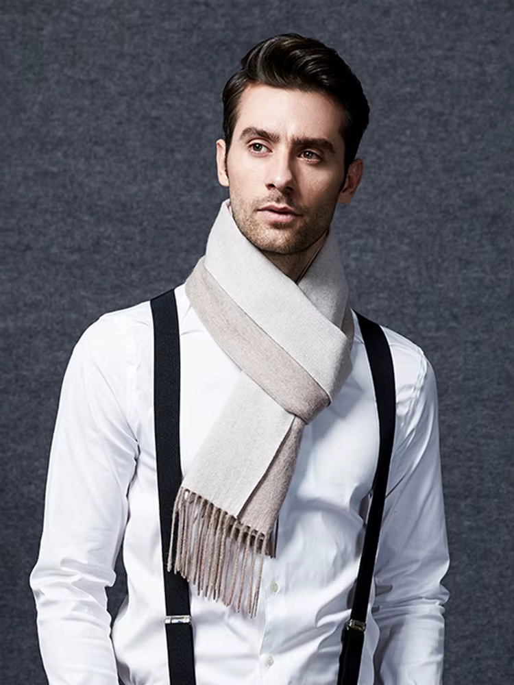 Écharpe en laine à carreaux double face pour hommes