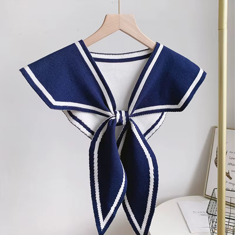 Mode tricot écharpe mignon cou plus chaud cercle faux col avant cravate