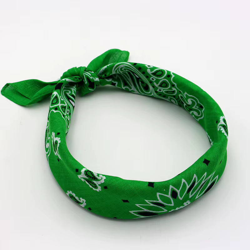 Hip-hop hommes Bandana écharpe imprimé Paisley en bleu vert violet couleur coton bandeau mouchoirs