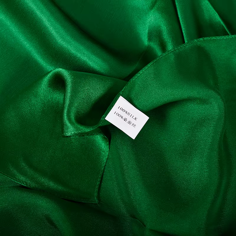[BYSIFA] foulard en soie verte Pure châle femmes mode luxe Georgette