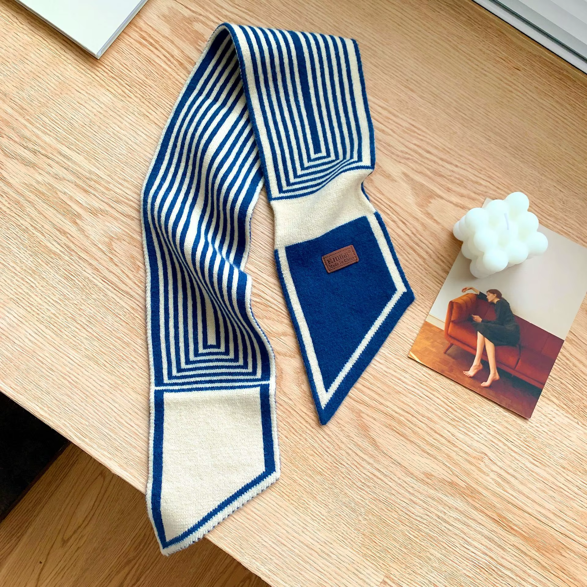 Écharpe de Marque de Luxe à Rayures pour Femme