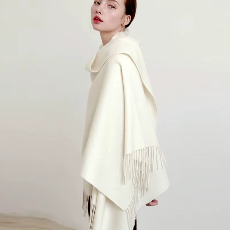 Femmes écharpe hiver laine châle blanc