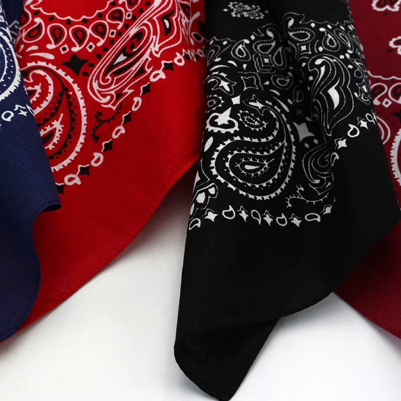 Foulard carré en coton Paisley pour hommes et femmes