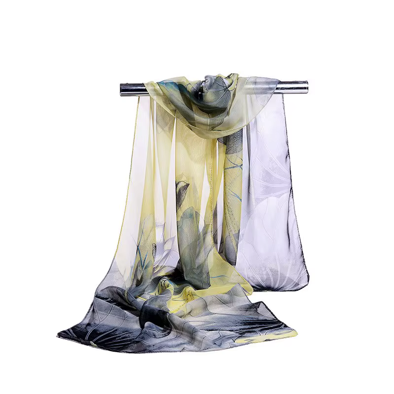 Écharpe en mousseline de soie à imprimé floral sauvage