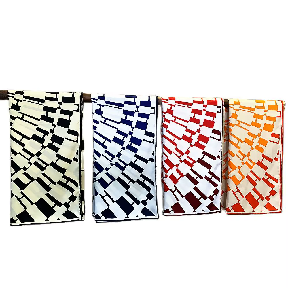 Cercle géométrique écharpe femmes foulard en soie marque de luxe