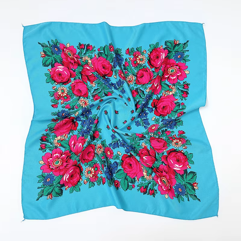 Foulard National Carré Imprimé Floral pour Femme