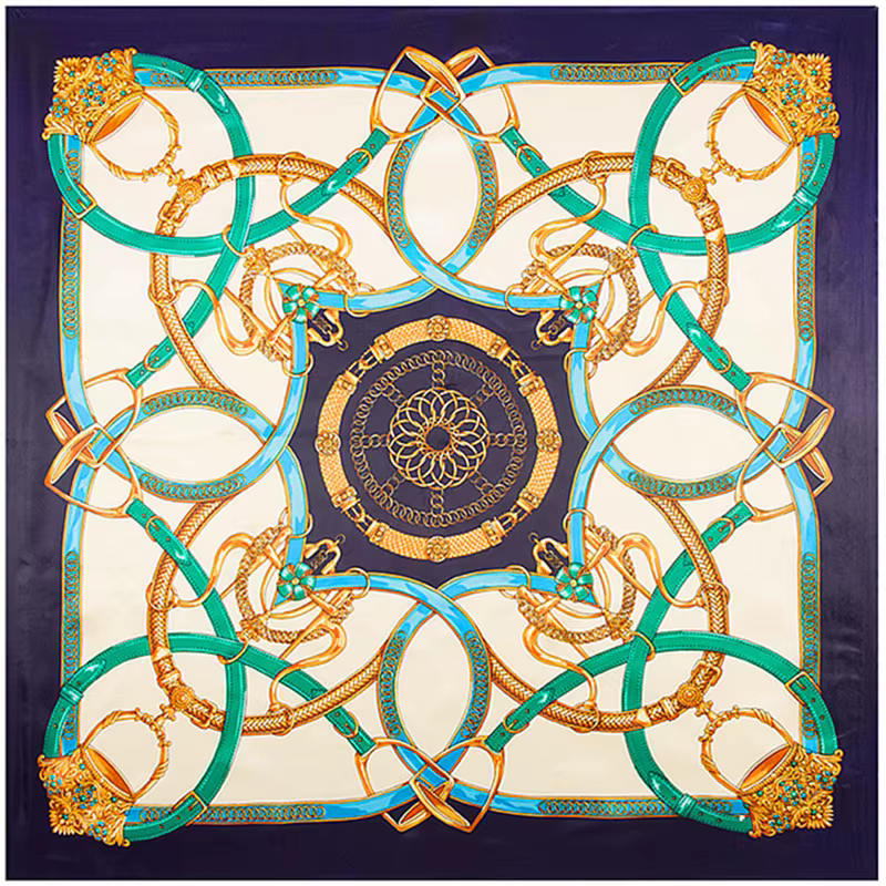 Foulard carré en soie imprimé pour femmes