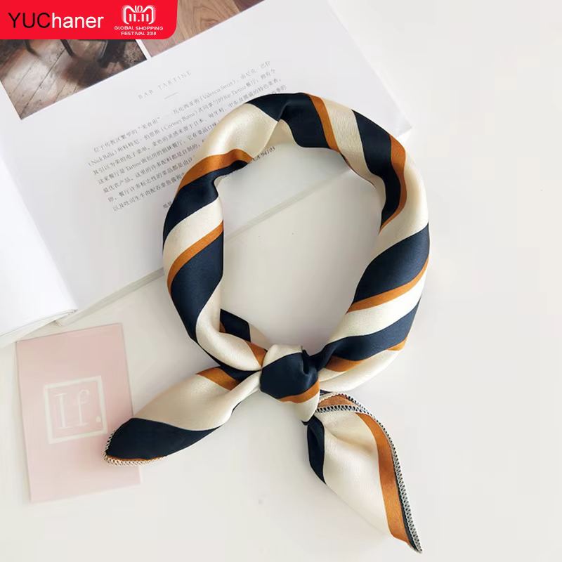 Écharpe de cheveux en satin imprimé animal pour femme