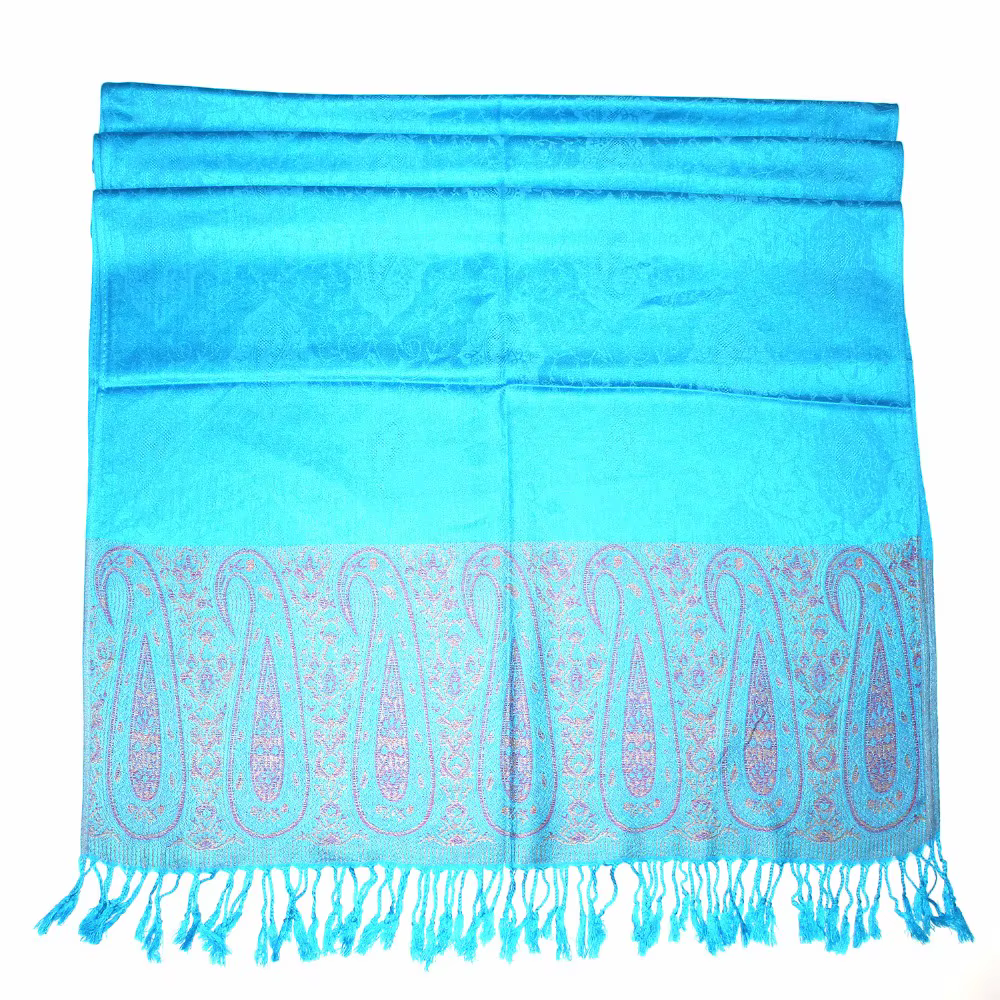 De l'inde écharpe Paisley Tippet surdimensionné ethnique Bufandas 100% coton hiver foulards Turquoise mode