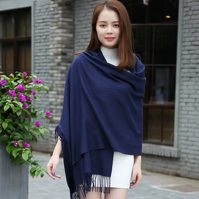 Nouveau style bleu marine écharpe hiver femmes