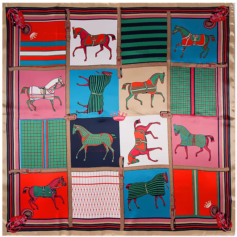 Écharpes à carreaux cheval pour femmes