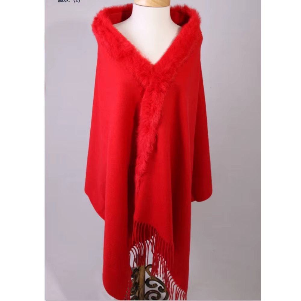 Camel nouveauté femmes 100% laine cachemire Pashmina fourrure de lapin châle écharpe hiver chaud femme Cape silencieux