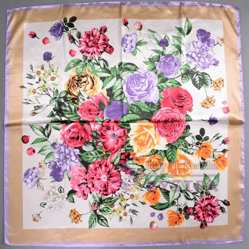 [BYSIFA] – foulards carrés kaki pour femmes