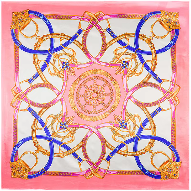 Foulard carré en soie imprimé pour femmes