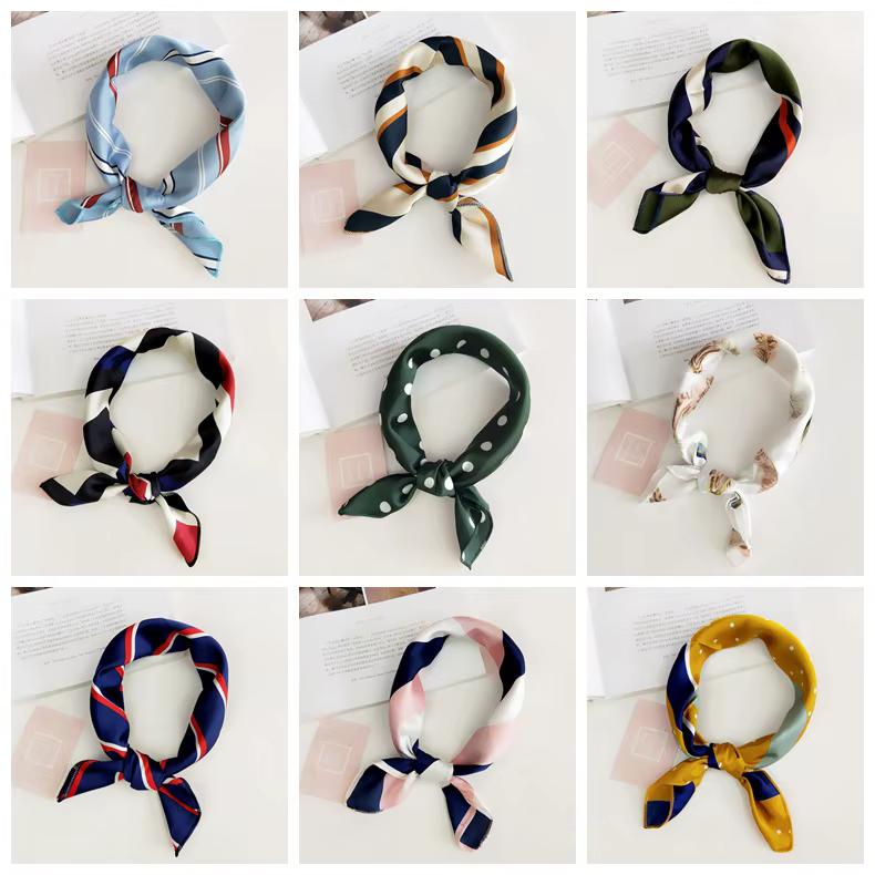 Foulard carré rayé pour femmes