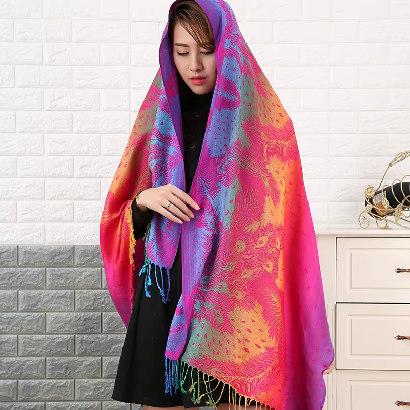 Écharpe en coton jacquard pour femme