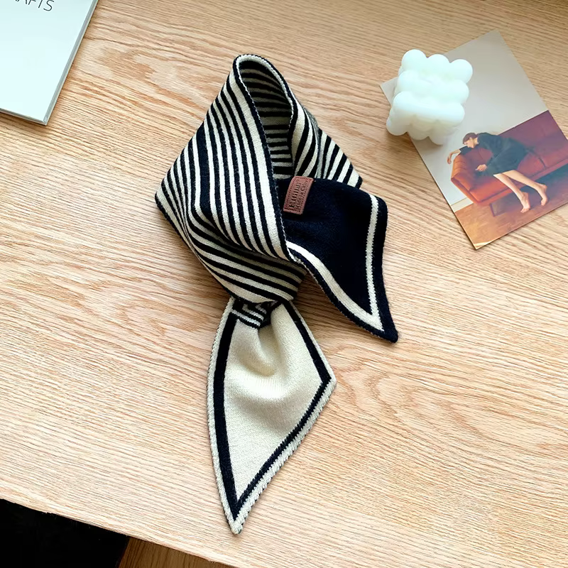 Écharpe de Marque de Luxe à Rayures pour Femme