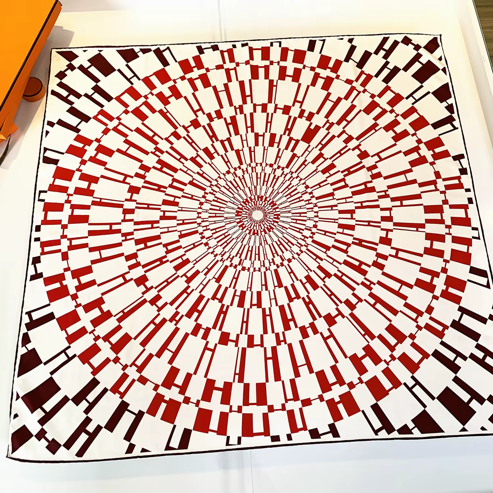 Cercle géométrique écharpe femmes foulard en soie marque de luxe