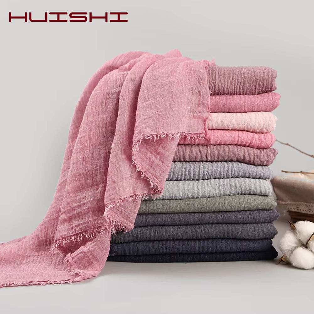 HUISHI écharpe femmes musulmanes bulle coton solide Islam musulman foulard châles et enveloppes femme