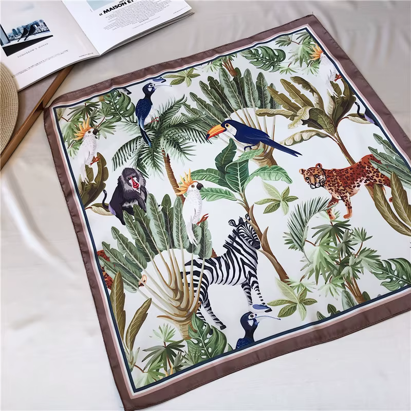 Ins écharpe carrée femme ruban coréen printemps et été foulard multi-fonction femmes