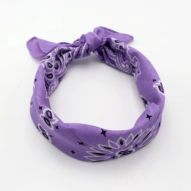 55CM carré écharpe femmes printemps couleur douce blanc bleu Purpel kaki Paisley coton bandeau Hip-hop hommes Bandana
