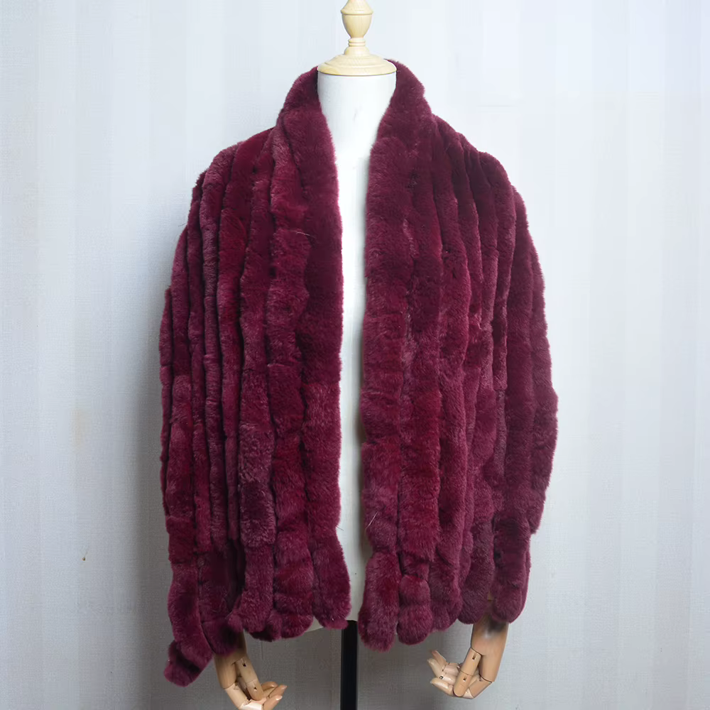 Écharpe de Luxe en Fourrure de Lapin Rex pour Femme