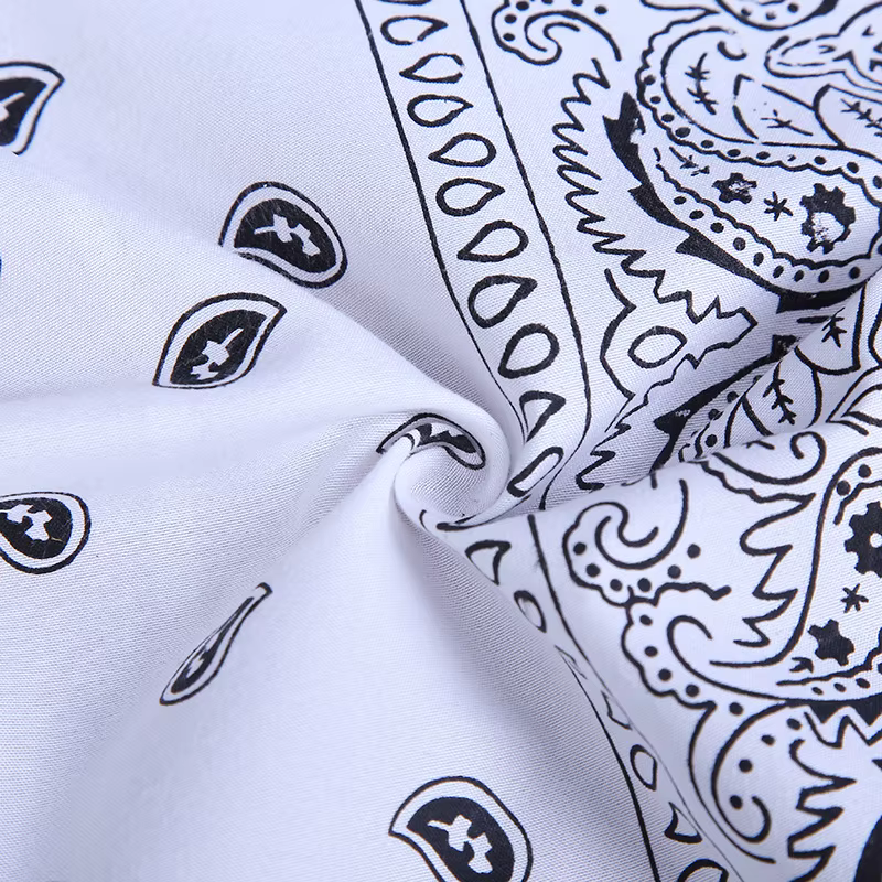 Mode Hip Hop 100% coton Bandana carré écharpe poignet bandeau noir rouge Paisley bandeau chaud imprimé pour femmes/hommes/garçons/filles