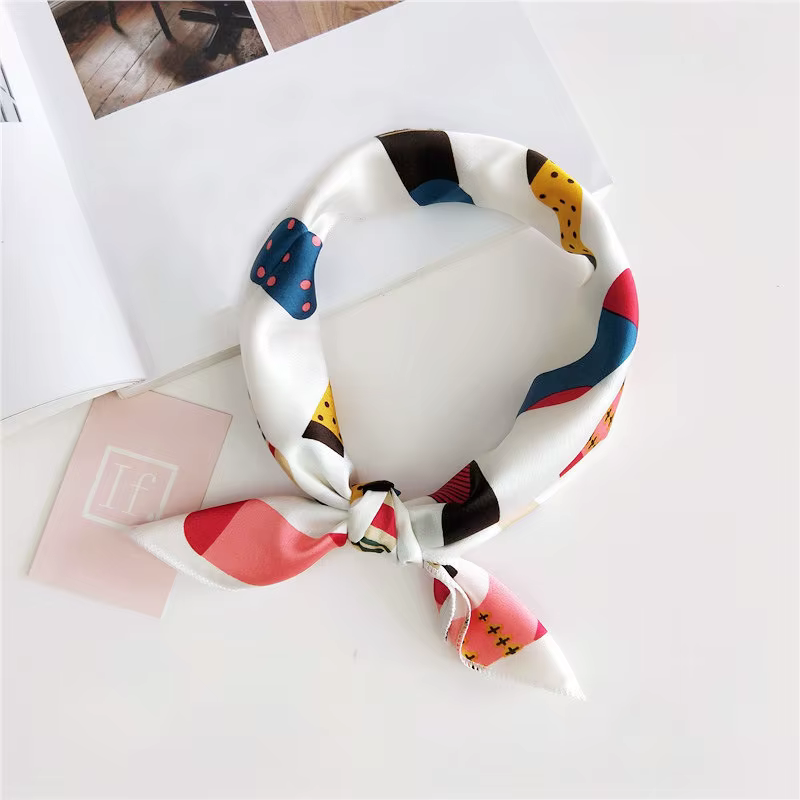 Foulard carré en Satin de soie pour femmes