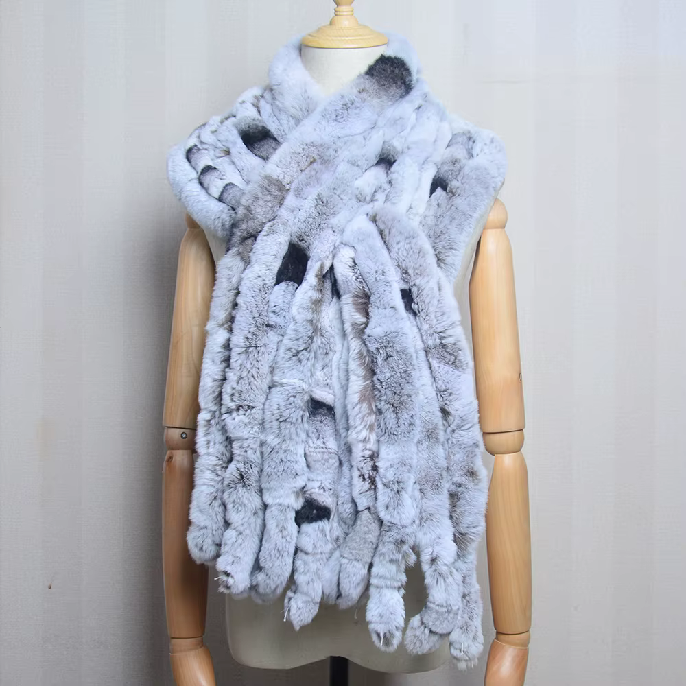 Écharpe de Luxe en Fourrure de Lapin Rex pour Femme