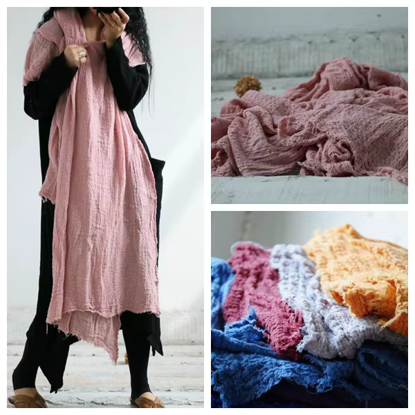 Femmes rides coton lin foulards enveloppes amples couleur unie Vintage écharpe femme 2020