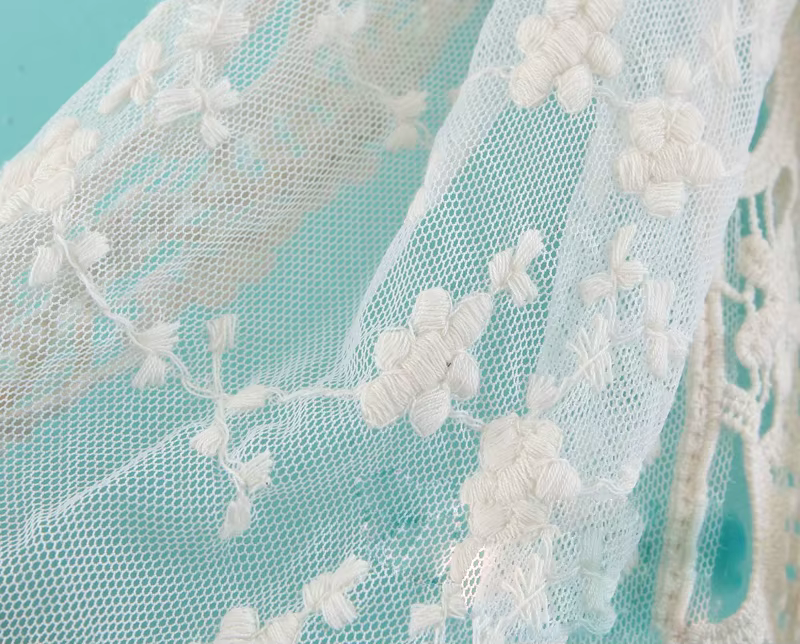 Nouveau élégant femmes longue écharpe broderie florale Crochet maille dentelle garniture châle foulards mode Lolita