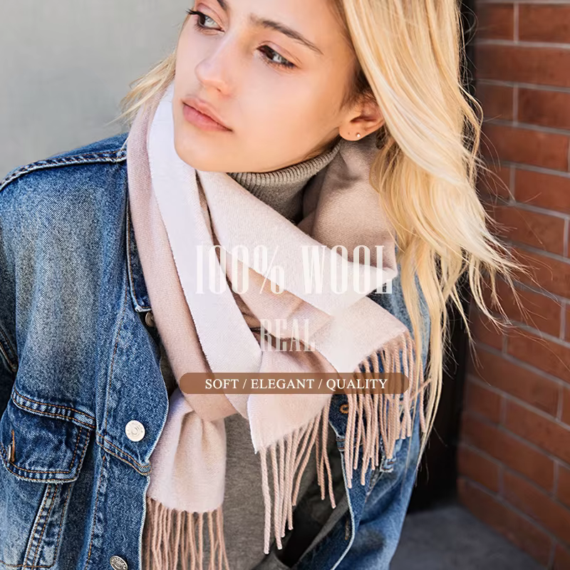 Écharpe en laine double face pour femme