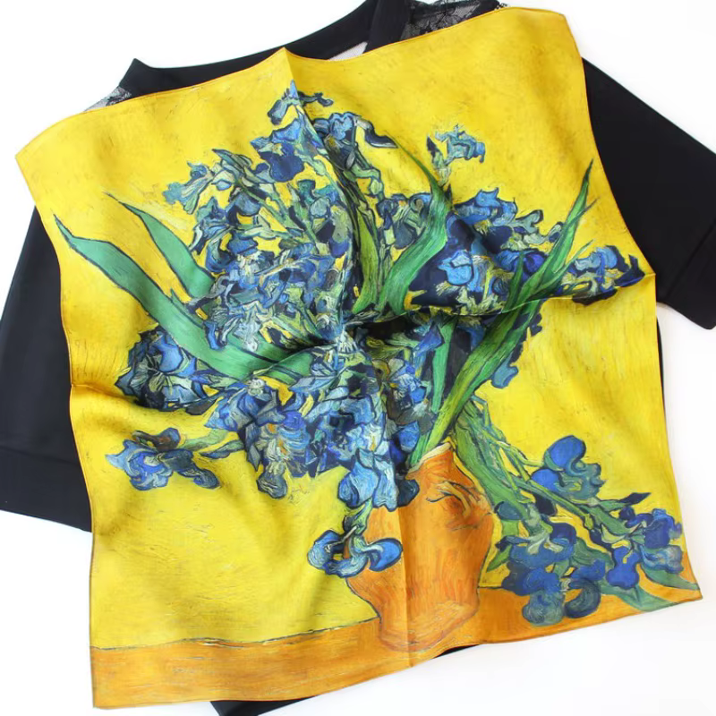 Foulard carré en soie de mûrier 100% naturelle