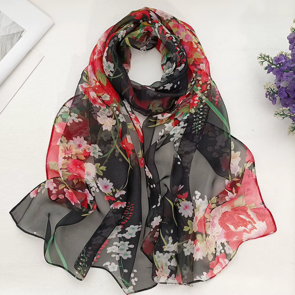 Foulard élégant en mousseline de soie Georgette pour femmes