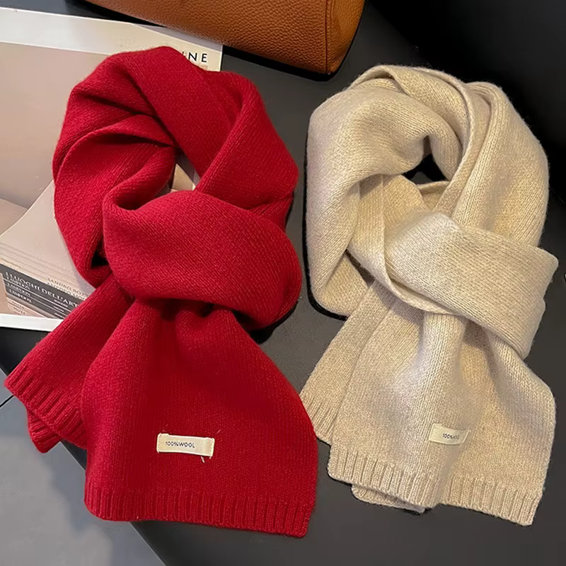 Écharpe rouge tricotée pour femmes et hommes