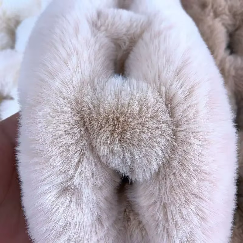 Écharpe épaisse et chaude en fourrure de lapin