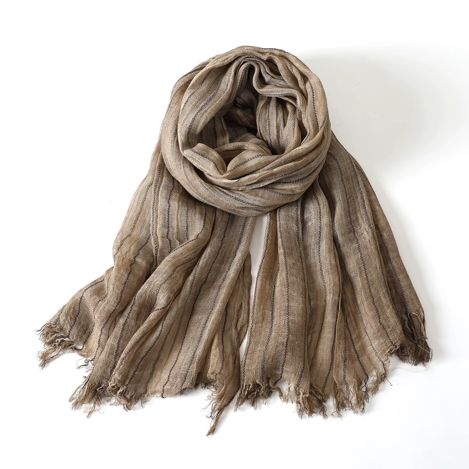 Mode homme marque coton lin rayé écharpe automne hiver noir marine chaud hommes accessoires foulards court gland Bufanda
