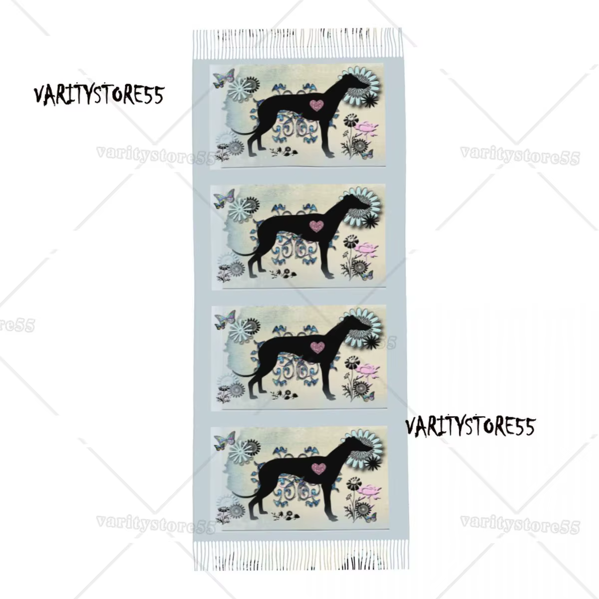 Greyhound Sighthound Art chien écharpe femmes hiver automne Pashmina châle enveloppement Animal italien longues grandes écharpes gland léger