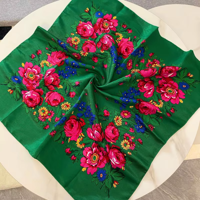 Double sergé populaire confortable valeur vente chaude foulard en soie 70 cm coton carré loisirs châle écharpe pour