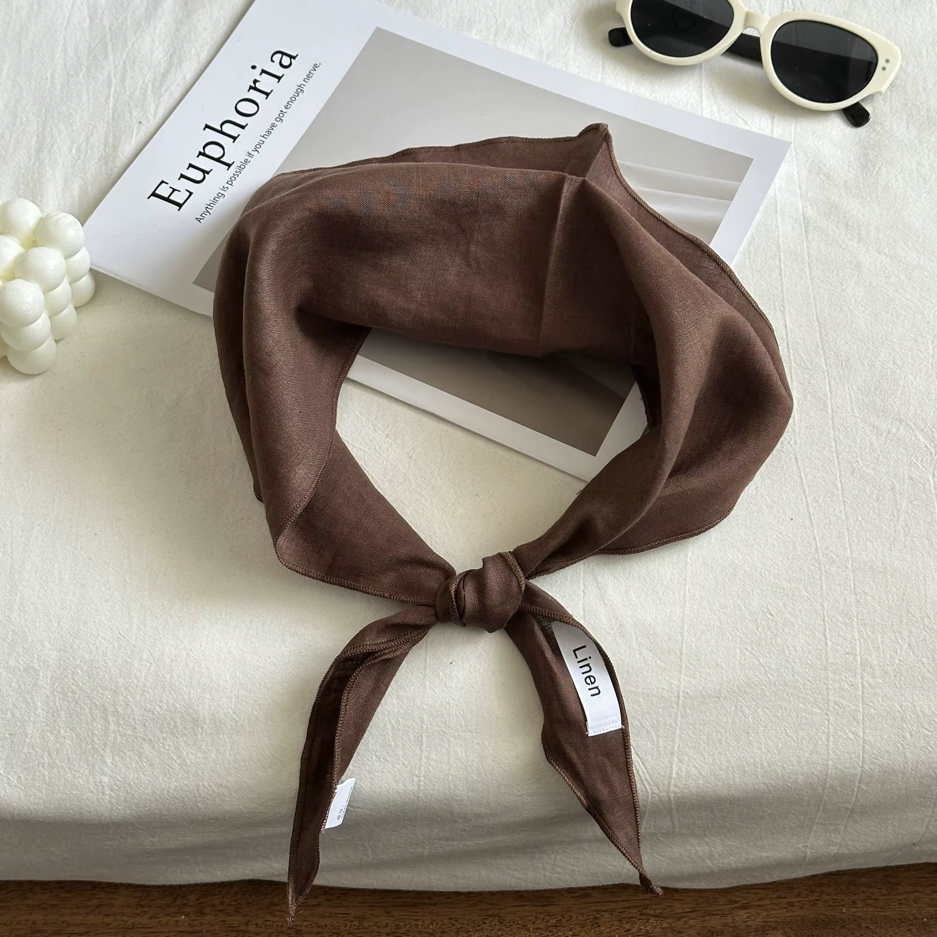 Nouveau foulard en soie uni 100% lin
