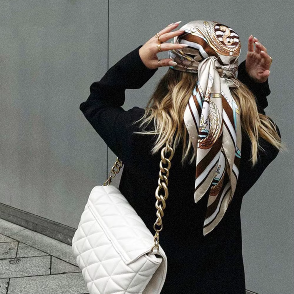 Foulard de tête en soie pour femmes